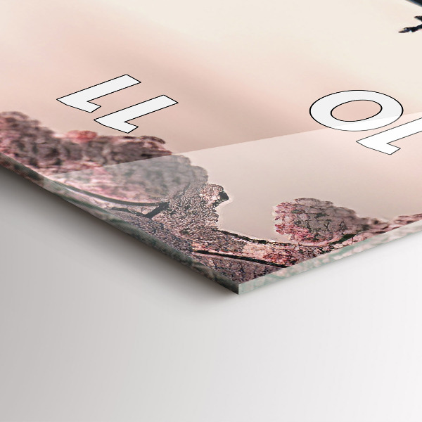 Orologio verticale in vetro Torre e fiori in Asia