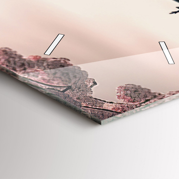 Orologio verticale in vetro Torre e fiori in Asia