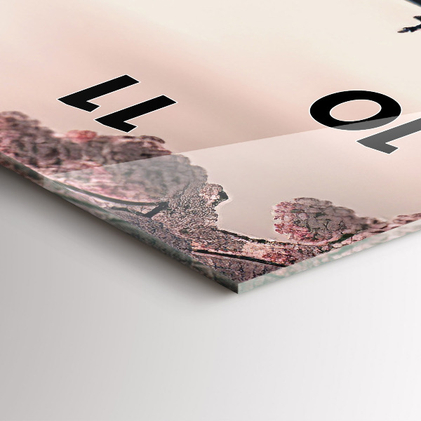 Orologio verticale in vetro Torre e fiori in Asia