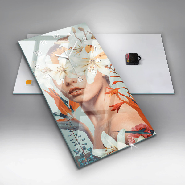 Orologio verticale Donna con fiori