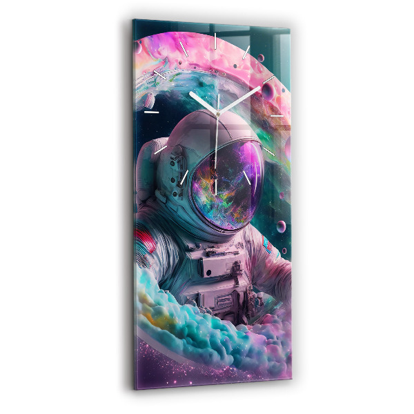 Orologio verticale Cosmonauta e nuvole colorate