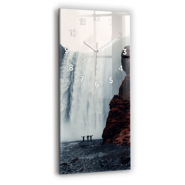 Orologio verticale in vetro Paesaggio della cascata Islanda