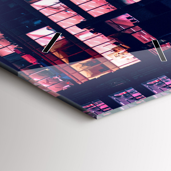 Orologio verticale in vetro Varsavia di notte