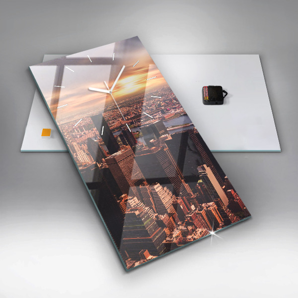 Orologio verticale in vetro Panorama della città ovest