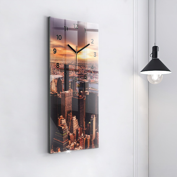 Orologio verticale in vetro Panorama della città ovest