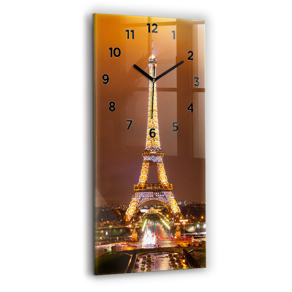 Orologio verticale in vetro Torre Eiffel illuminata