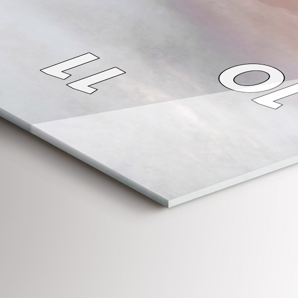 Orologio verticale in vetro Città al tramonto