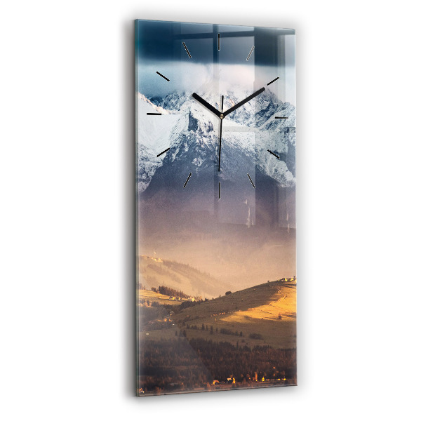 Orologio verticale in vetro Paesaggio invernale dei Monti Tatra