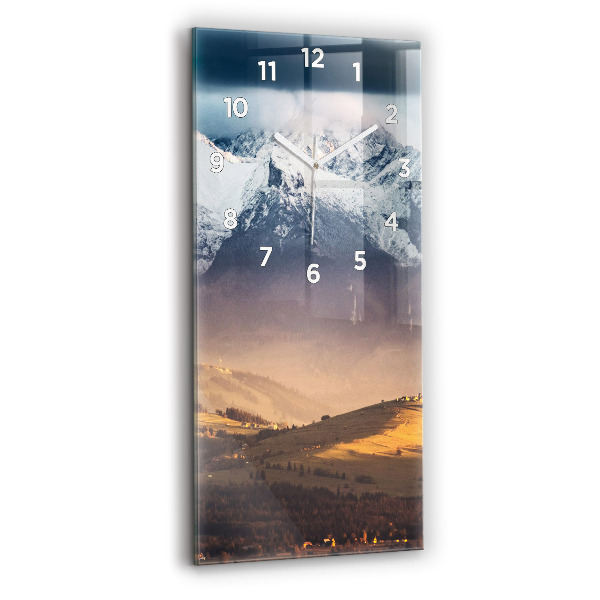 Orologio verticale in vetro Paesaggio invernale dei Monti Tatra