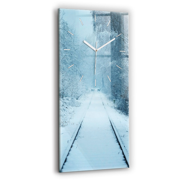 Orologio verticale in vetro Cervi sulle tracce