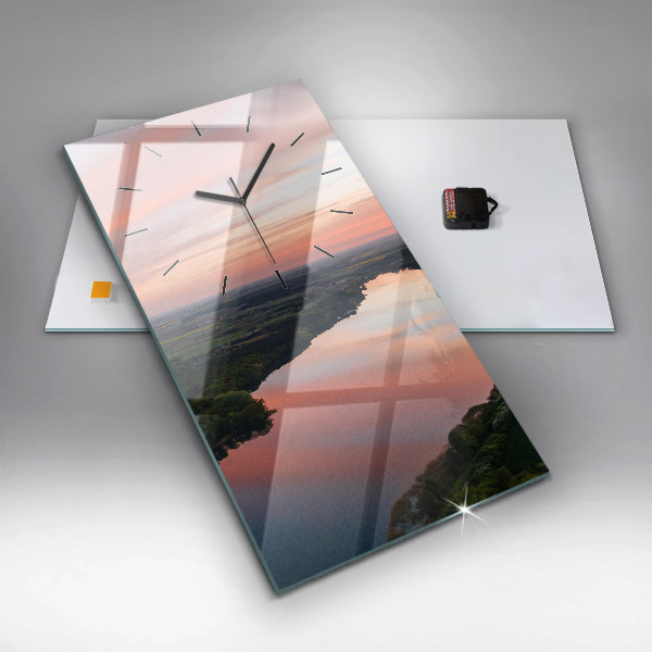 Orologio verticale in vetro Vista lago