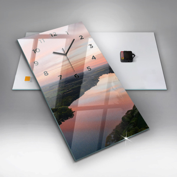 Orologio verticale in vetro Vista lago
