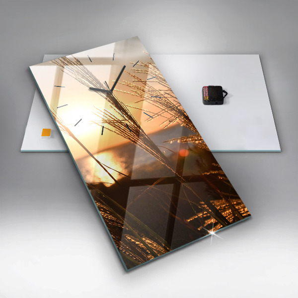 Orologio verticale in vetro Grano al sole dorato