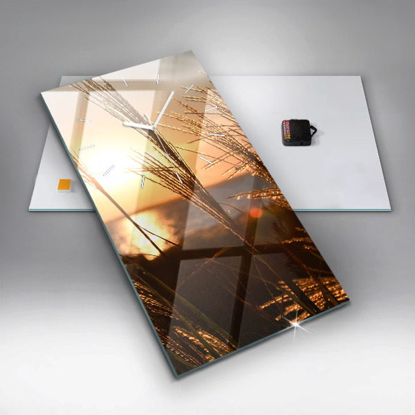 Orologio verticale in vetro Grano al sole dorato