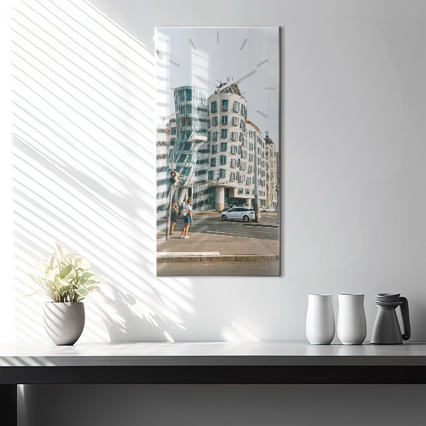 Orologio verticale in vetro Casa danzante Praga