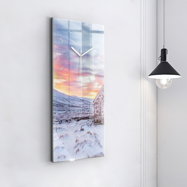 Orologio verticale in vetro Cottage in montagna