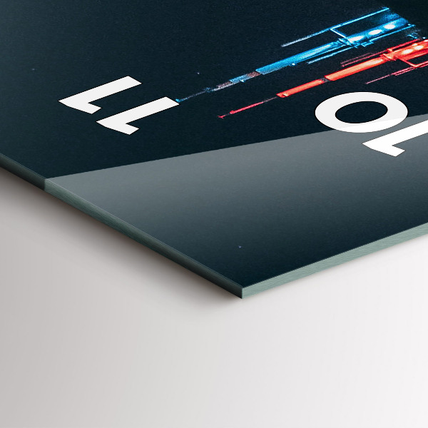 Orologio verticale in vetro Paesaggio urbano di Chicago