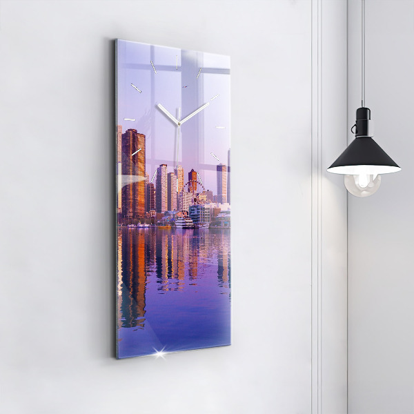 Orologio verticale in vetro Vista dei grattacieli degli USA