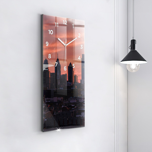 Orologio verticale in vetro Skyline della città di Filadelfia