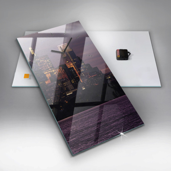 Orologio verticale in vetro Skyline della città di Filadelfia