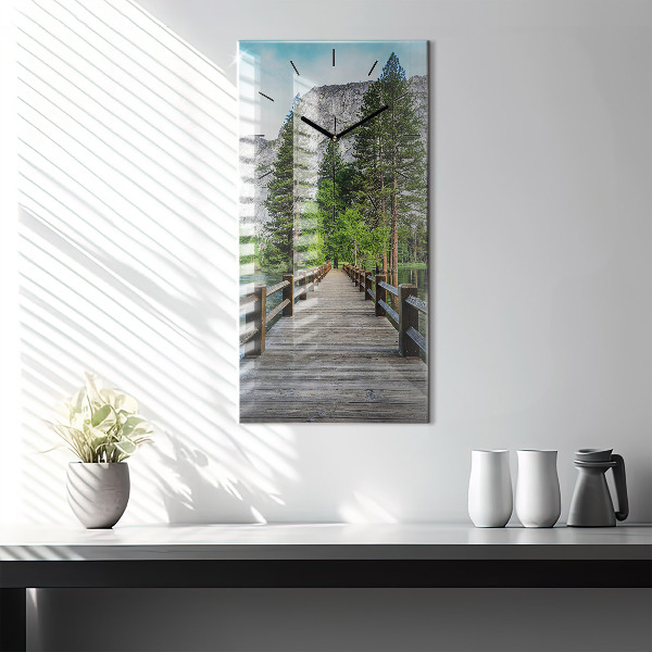 Orologio verticale in vetro Ponte di legno di Yosemite