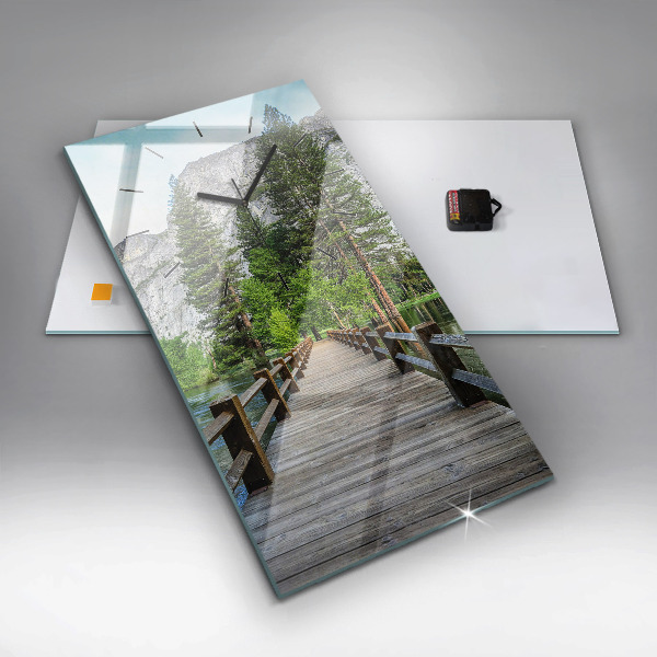 Orologio verticale in vetro Ponte di legno di Yosemite