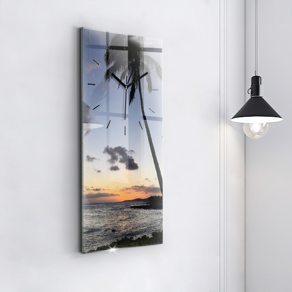 Orologio verticale in vetro Palma e alba