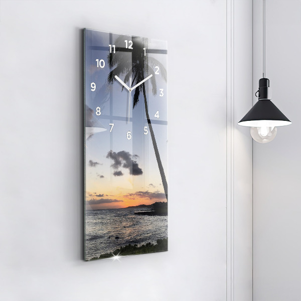 Orologio verticale in vetro Palma e alba