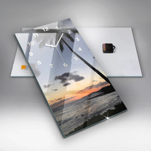 Orologio verticale in vetro Palma e alba