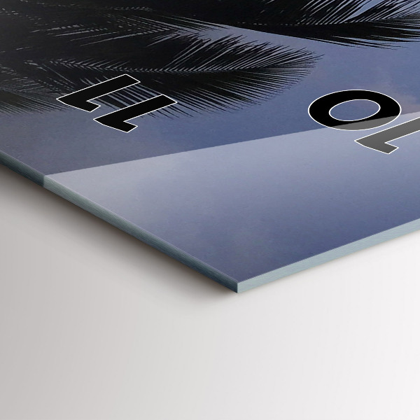 Orologio verticale in vetro Palma e alba