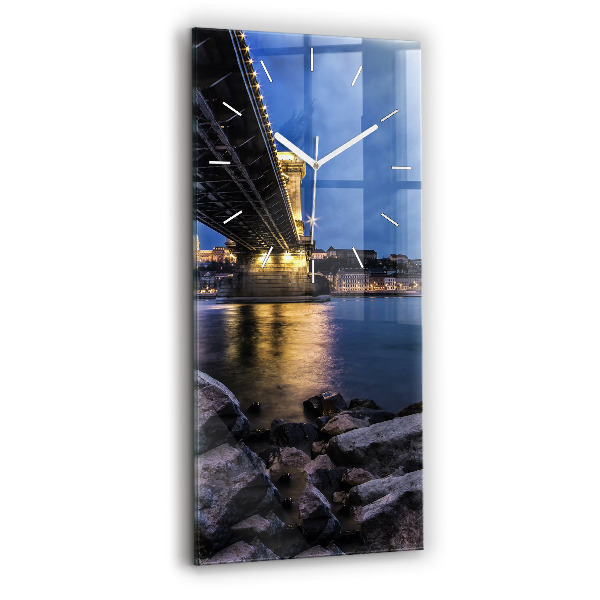 Orologio verticale in vetro Costa rocciosa sotto il ponte