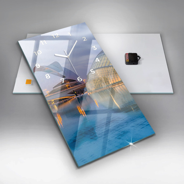 Orologio verticale in vetro Tramonto in città