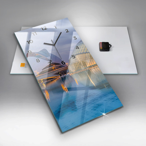 Orologio verticale in vetro Tramonto in città