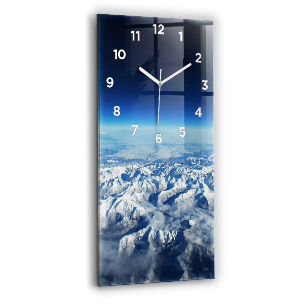Orologio verticale in vetro Paesaggio delle montagne del fiume