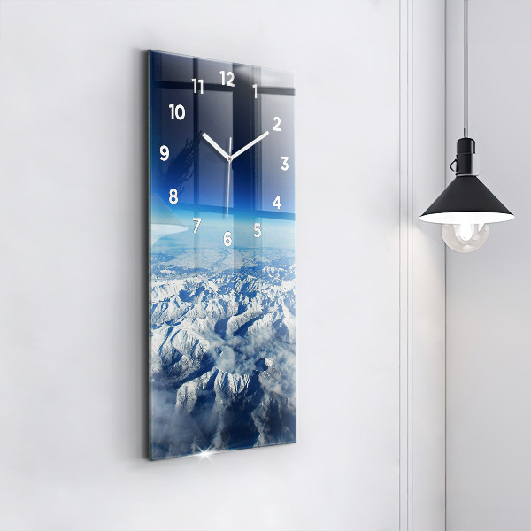 Orologio verticale in vetro Paesaggio delle montagne del fiume