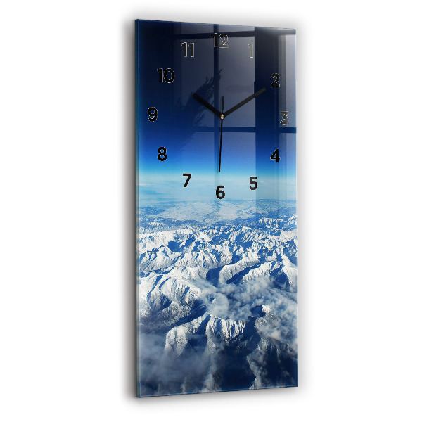 Orologio verticale in vetro Paesaggio delle montagne del fiume