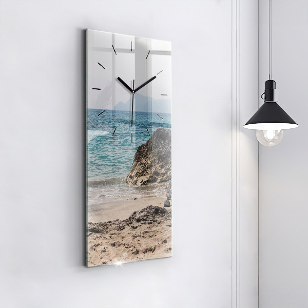 Orologio verticale in vetro Vista sul Mar Mediterraneo