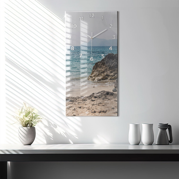 Orologio verticale in vetro Vista sul Mar Mediterraneo