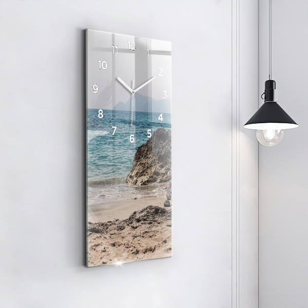 Orologio verticale in vetro Vista sul Mar Mediterraneo