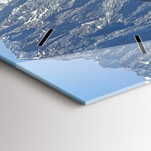 Orologio verticale in vetro Montagne delle Alpi in inverno