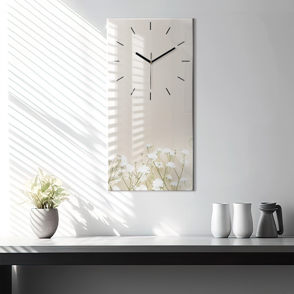 Orologio verticale Fiori di gipsofila in fiore