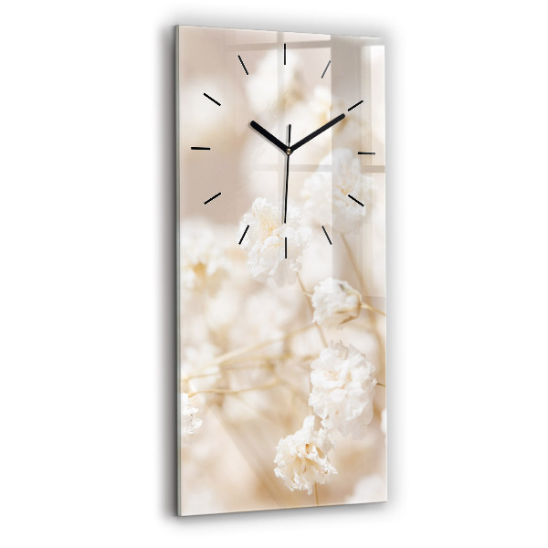 Orologio verticale Piccoli fiori bianchi