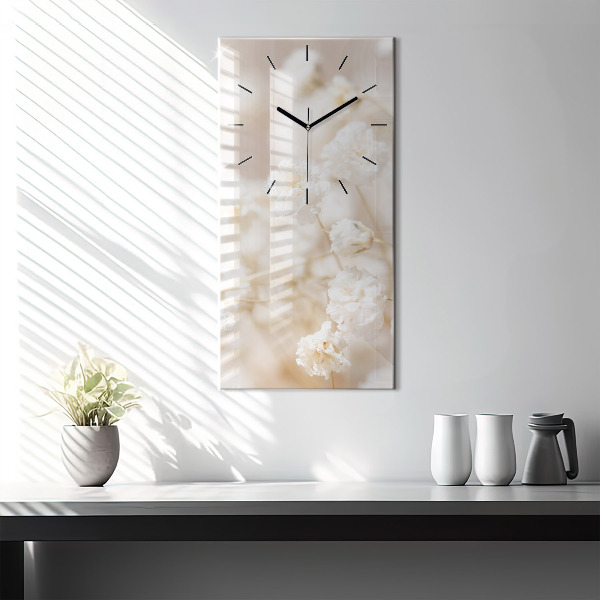 Orologio verticale Piccoli fiori bianchi