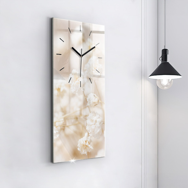 Orologio verticale Piccoli fiori bianchi