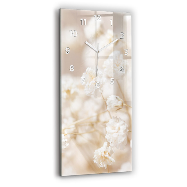 Orologio verticale Piccoli fiori bianchi