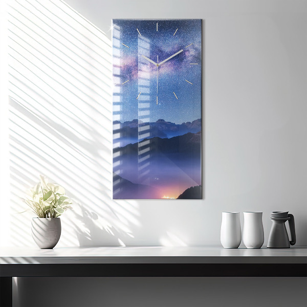 Orologio verticale Via Lattea e Montagne