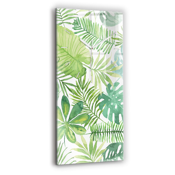 Orologio verticale Foglie verdi