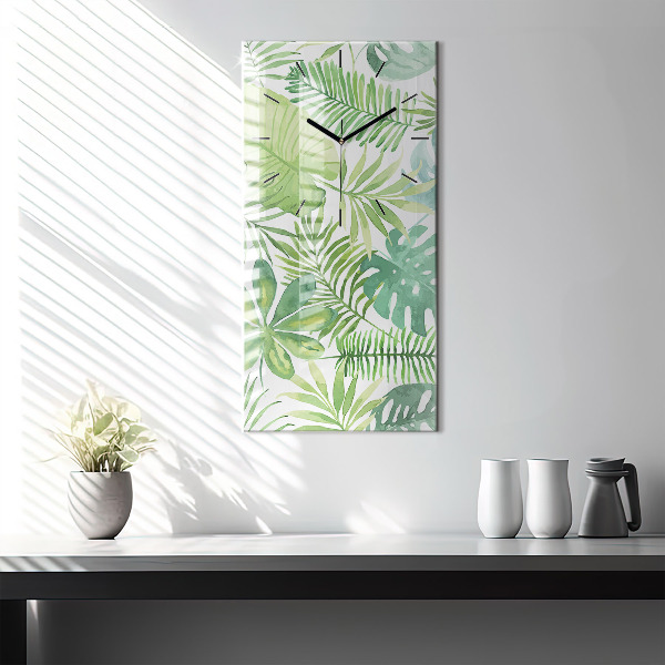 Orologio verticale Foglie verdi