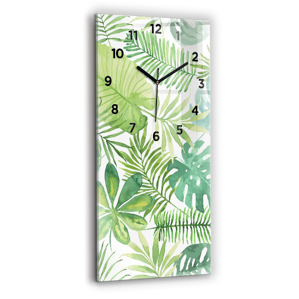 Orologio verticale Foglie verdi