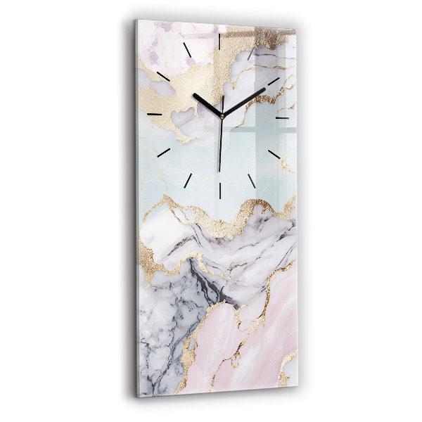 Orologio verticale in vetro Marmo pastello